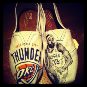 James Harden's Custom Pair Of TOMS Shoes